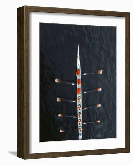 Aerial of Rowing Crew in Motion-Stuart Westmorland-Framed Photographic Print