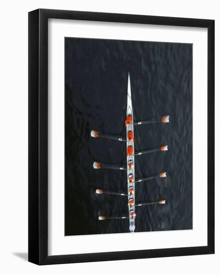 Aerial of Rowing Crew in Motion-Stuart Westmorland-Framed Photographic Print