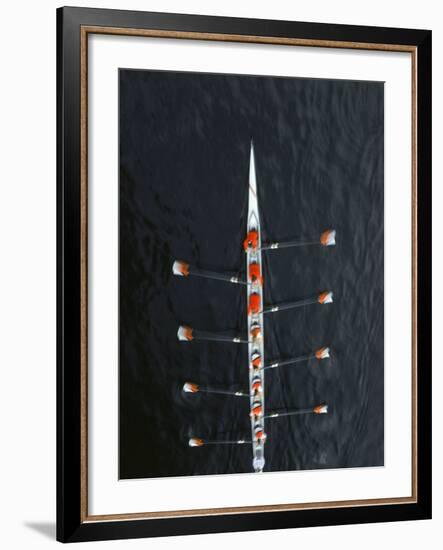 Aerial of Rowing Crew in Motion-Stuart Westmorland-Framed Photographic Print