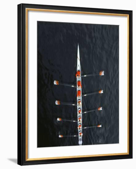 Aerial of Rowing Crew in Motion-Stuart Westmorland-Framed Photographic Print