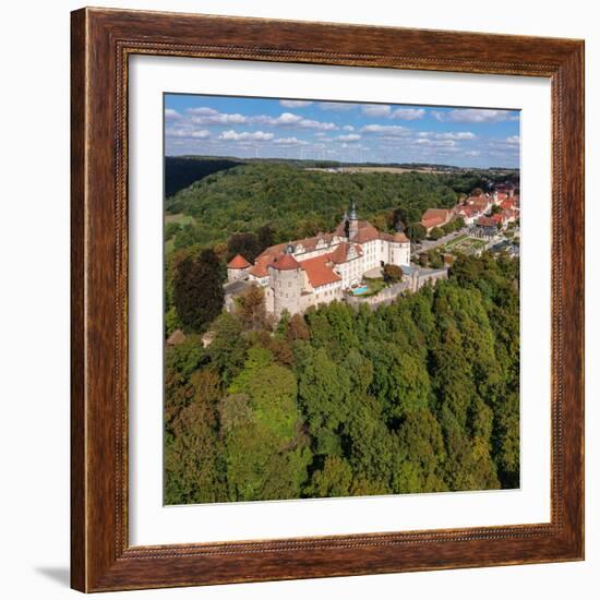 Aerial of Schloss Langenburg, Langenburg, Hohenlohe, Baden-WALrttemberg, Germany, Europe-Markus Lange-Framed Photographic Print