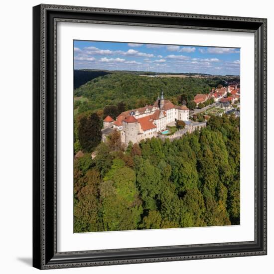 Aerial of Schloss Langenburg, Langenburg, Hohenlohe, Baden-WALrttemberg, Germany, Europe-Markus Lange-Framed Photographic Print