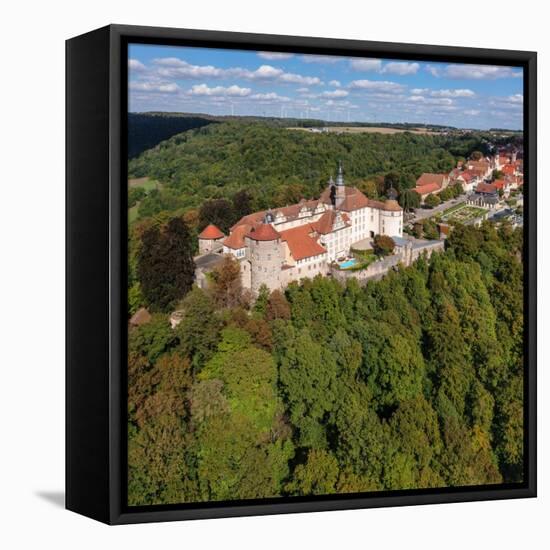 Aerial of Schloss Langenburg, Langenburg, Hohenlohe, Baden-WALrttemberg, Germany, Europe-Markus Lange-Framed Premier Image Canvas