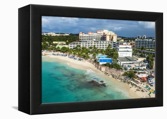 Aerial of Sint Maarten, West Indies, Caribbean, Central America-Michael Runkel-Framed Premier Image Canvas