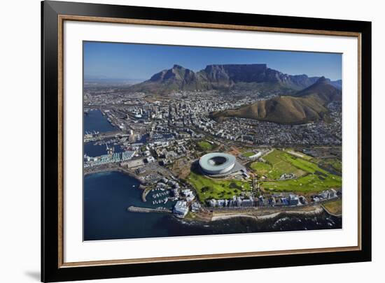 Aerial of Stadium, Golf Club, Table Mountain, Cape Town, South Africa-David Wall-Framed Photographic Print