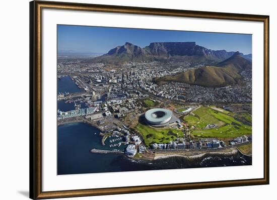 Aerial of Stadium, Golf Club, Table Mountain, Cape Town, South Africa-David Wall-Framed Photographic Print