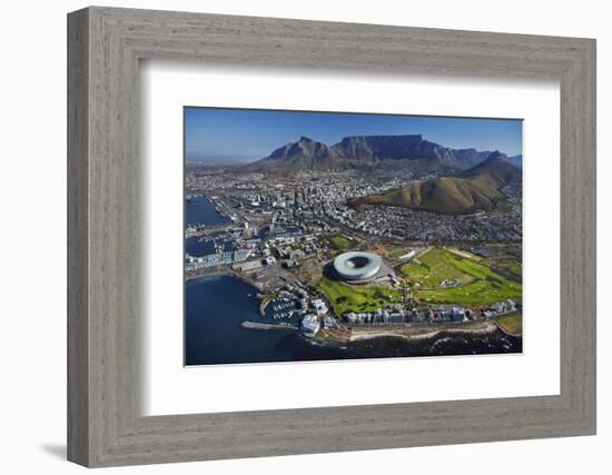 Aerial of Stadium, Golf Club, Table Mountain, Cape Town, South Africa-David Wall-Framed Premium Photographic Print