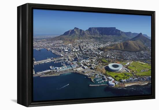 Aerial of Stadium,Waterfront, Table Mountain, Cape Town, South Africa-David Wall-Framed Premier Image Canvas