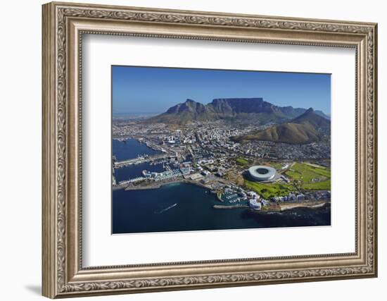 Aerial of Stadium,Waterfront, Table Mountain, Cape Town, South Africa-David Wall-Framed Photographic Print