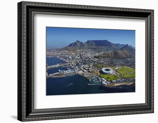 Aerial of Stadium,Waterfront, Table Mountain, Cape Town, South Africa-David Wall-Framed Photographic Print