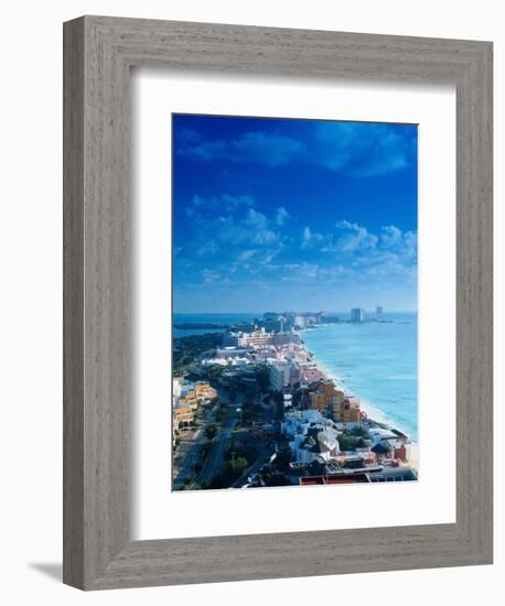 Aerial of the Beaches of Cancun, Mexico-Peter Adams-Framed Photographic Print