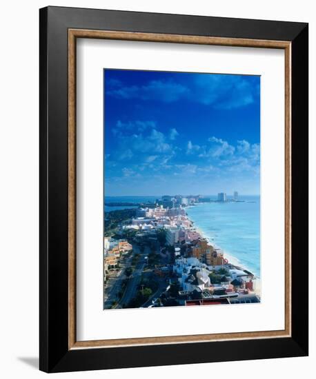 Aerial of the Beaches of Cancun, Mexico-Peter Adams-Framed Photographic Print