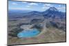 Aerial of the Blue Lake before Mount Ngauruhoe, Tongariro National Park, North Island-Michael Runkel-Mounted Photographic Print