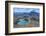 Aerial of the Blue Lake before Mount Ngauruhoe, Tongariro National Park, North Island-Michael Runkel-Framed Photographic Print