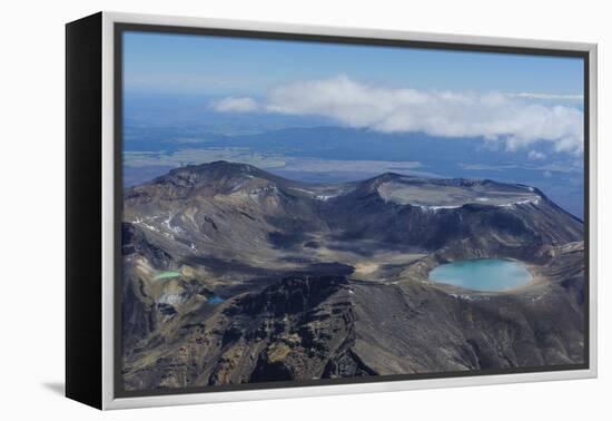 Aerial of the Colourful Tama Lakes in the Tongariro National Park, North Island, New Zealand-Michael Runkel-Framed Premier Image Canvas