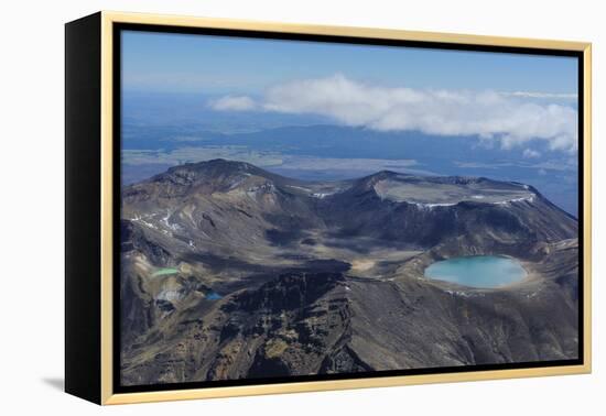 Aerial of the Colourful Tama Lakes in the Tongariro National Park, North Island, New Zealand-Michael Runkel-Framed Premier Image Canvas