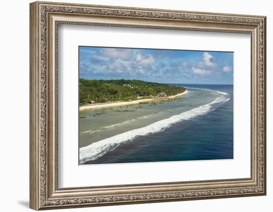 Aerial of the country of Nauru, South Pacific, Pacific-Michael Runkel-Framed Photographic Print