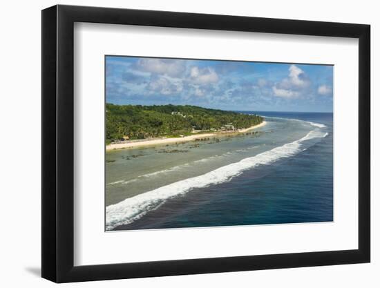 Aerial of the country of Nauru, South Pacific, Pacific-Michael Runkel-Framed Photographic Print