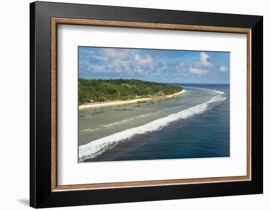 Aerial of the country of Nauru, South Pacific, Pacific-Michael Runkel-Framed Photographic Print