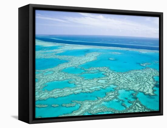 Aerial of the Great Barrier Reef, Whitsunday Coast, Queensland, Australia-Walter Bibikow-Framed Premier Image Canvas