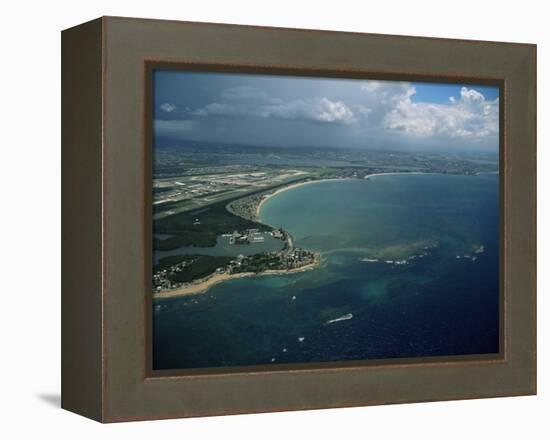Aerial of the Island of Puerto Rico, West Indies, Central America-James Gritz-Framed Premier Image Canvas