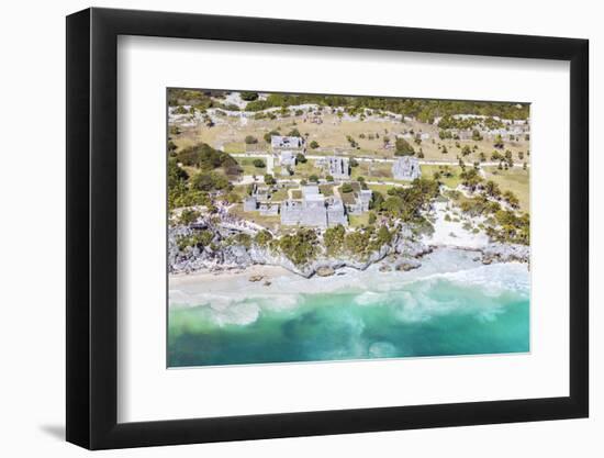 Aerial of the mayan ruins of Tulum, Mexico-Matteo Colombo-Framed Photographic Print