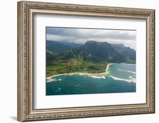 Aerial of the North Shore of the Island of Kauai, Hawaii, United States of America, Pacific-Michael Runkel-Framed Photographic Print