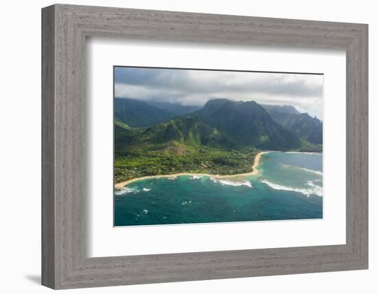 Aerial of the North Shore of the Island of Kauai, Hawaii, United States of America, Pacific-Michael Runkel-Framed Photographic Print