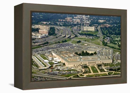 Aerial of the Pentagon, the Department of Defense Headquarters in Arlington, Virginia, near Washing-1photo-Framed Premier Image Canvas