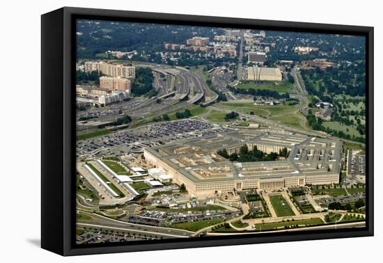 Aerial of the Pentagon, the Department of Defense Headquarters in Arlington, Virginia, near Washing-1photo-Framed Premier Image Canvas