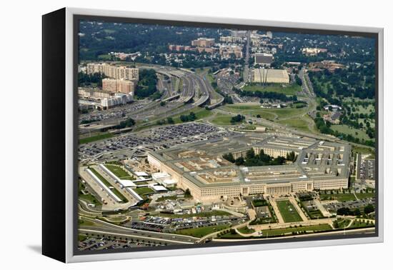 Aerial of the Pentagon, the Department of Defense Headquarters in Arlington, Virginia, near Washing-1photo-Framed Premier Image Canvas