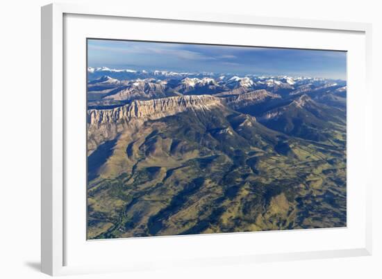 Aerial of the Rocky Mountain Front in Montana, USA-Chuck Haney-Framed Photographic Print