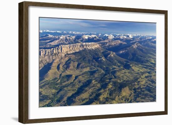 Aerial of the Rocky Mountain Front in Montana, USA-Chuck Haney-Framed Photographic Print