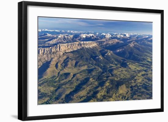 Aerial of the Rocky Mountain Front in Montana, USA-Chuck Haney-Framed Photographic Print