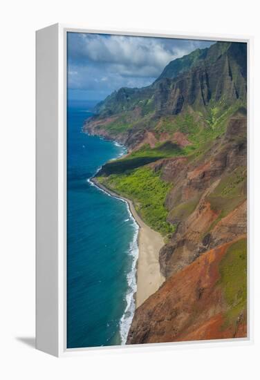 Aerial of the Rugged Napali Coast, Kauai, Hawaii, United States of America, Pacific-Michael Runkel-Framed Premier Image Canvas