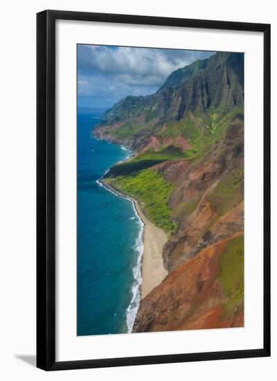 Aerial of the Rugged Napali Coast, Kauai, Hawaii, United States of America, Pacific-Michael Runkel-Framed Photographic Print
