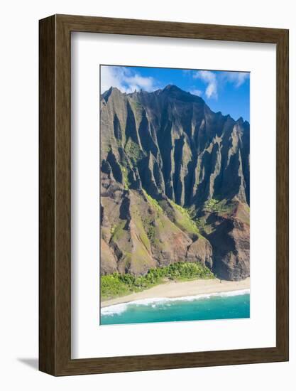 Aerial of the Rugged Napali Coast, Kauai, Hawaii, United States of America, Pacific-Michael Runkel-Framed Photographic Print