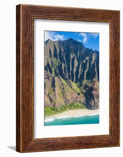 Aerial of the Rugged Napali Coast, Kauai, Hawaii, United States of America, Pacific-Michael Runkel-Framed Photographic Print