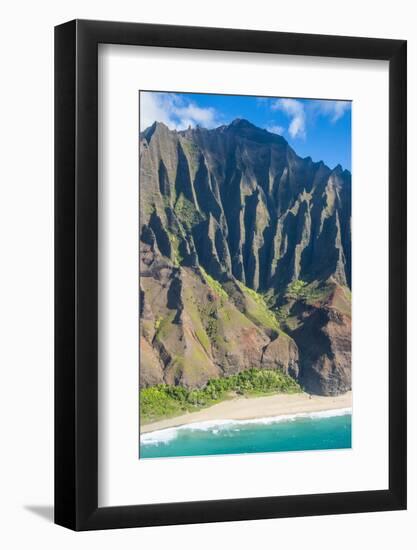 Aerial of the Rugged Napali Coast, Kauai, Hawaii, United States of America, Pacific-Michael Runkel-Framed Photographic Print