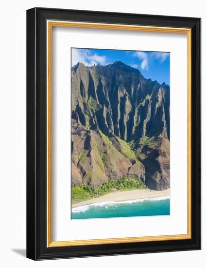 Aerial of the Rugged Napali Coast, Kauai, Hawaii, United States of America, Pacific-Michael Runkel-Framed Photographic Print