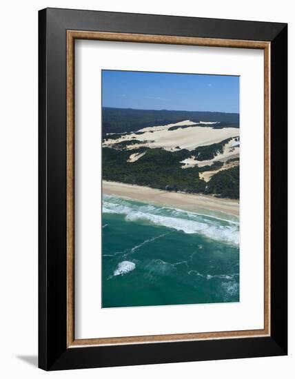 Aerial of the Seventy-Five Mile Beach, Fraser Island, UNESCO Site, Queensland, Australia-Michael Runkel-Framed Photographic Print