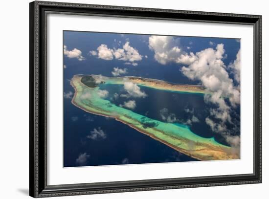 Aerial of the Very Beautiful Ant Atoll, Pohnpei, Micronesia, Pacific-Michael Runkel-Framed Photographic Print