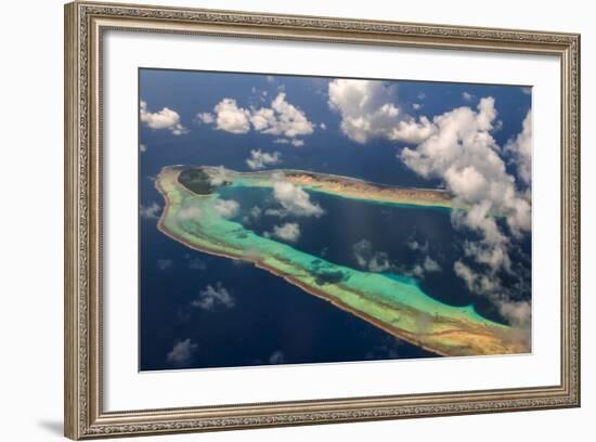 Aerial of the Very Beautiful Ant Atoll, Pohnpei, Micronesia, Pacific-Michael Runkel-Framed Photographic Print