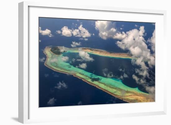 Aerial of the Very Beautiful Ant Atoll, Pohnpei, Micronesia, Pacific-Michael Runkel-Framed Photographic Print