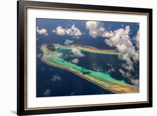 Aerial of the Very Beautiful Ant Atoll, Pohnpei, Micronesia, Pacific-Michael Runkel-Framed Photographic Print