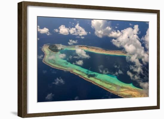 Aerial of the Very Beautiful Ant Atoll, Pohnpei, Micronesia, Pacific-Michael Runkel-Framed Photographic Print