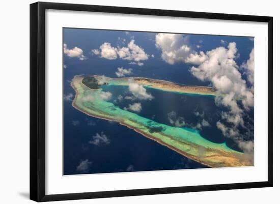 Aerial of the Very Beautiful Ant Atoll, Pohnpei, Micronesia, Pacific-Michael Runkel-Framed Photographic Print