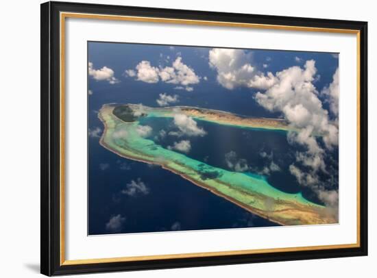 Aerial of the Very Beautiful Ant Atoll, Pohnpei, Micronesia, Pacific-Michael Runkel-Framed Photographic Print