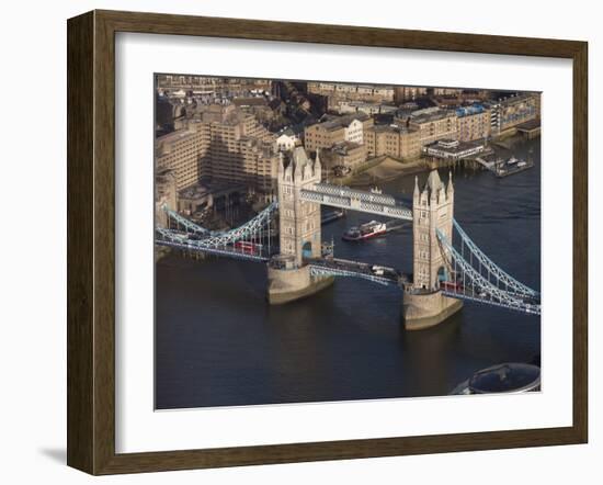 Aerial of Tower Bridge, London, England, United Kingdom, Europe-Charles Bowman-Framed Photographic Print