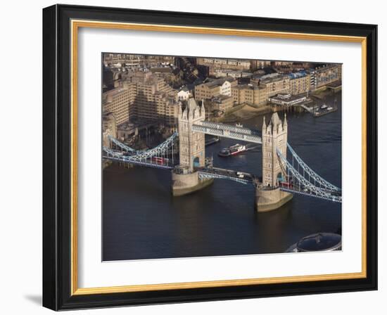 Aerial of Tower Bridge, London, England, United Kingdom, Europe-Charles Bowman-Framed Photographic Print